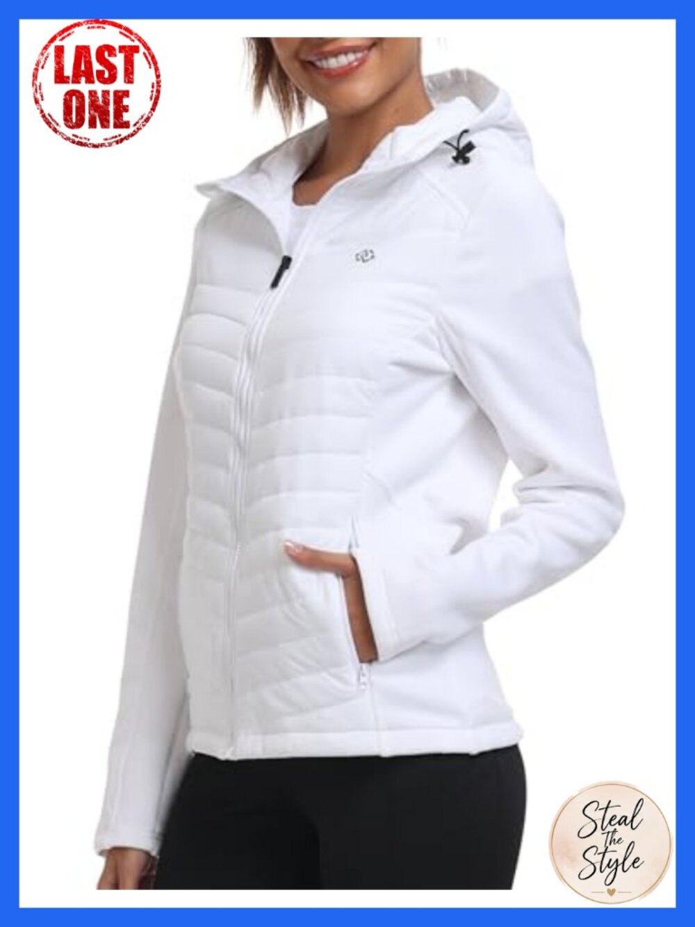 Fleece Lined Softshell Jacket Hooded Puffer Hybrid Down Coat